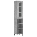 vidaXL Buffet haut Gris béton 34 5x34x180 cm Bois d'ingénierie