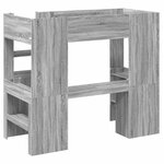 vidaXL Cadre de lit superposé avec bureau Gris Sonoma 90 x 190 cm
