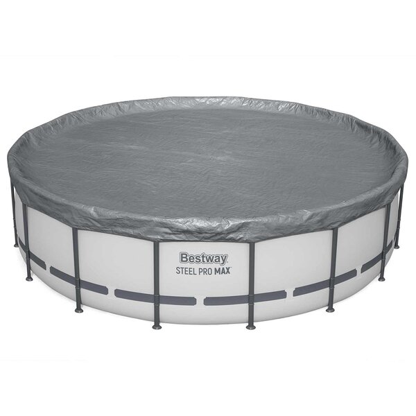 Bestway Couverture de piscine Ø4 88 m Rond Polyester Gris