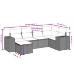 vidaXL Salon de jardin 6 Pièces avec coussins gris résine tressée