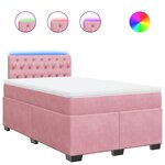 vidaXL Sommier à lattes de lit avec matelas rose 120x190 cm velours