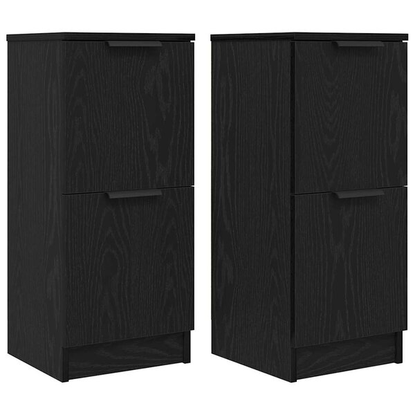 vidaXL Buffet 2 Pièces Chêne noir 30 x 30 x 70 cm Bois d'ingénierie
