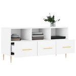 vidaXL Meuble TV blanc 102x36x50 cm bois d'ingénierie