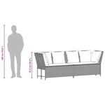 vidaXL Canapé de jardin avec coussins Gris Résine tressée