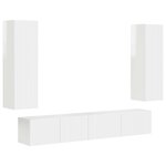 vidaXL Ensemble meuble TV 3 Pièces Blanc brillant Bois d'ingénierie
