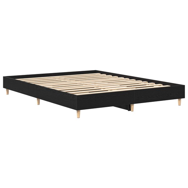 vidaXL Cadre de lit Chêne Noir 140x200 cm Bois d'ingénierie