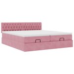 vidaXL Cadre de lit ottoman avec matelas rose 180x200 cm velours
