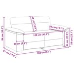 vidaXL Canapé à 2 places noir 160x81x84 cm tissu