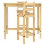 vidaXL Ensemble de bar 3 Pièces Bois de pin massif