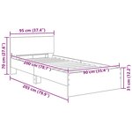 vidaXL Cadre de lit Bois Ancien 90 x 200 cm Bois d'ingénierie