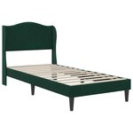 vidaXL Cadre de lit 2 Pièces Vert foncé 90 x 190 cm Velours