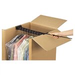 Caisse-penderie carton de déménagement double cannelure 50x50x135 cm (lot de 5)