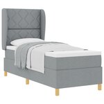 Lit Box Spring vidaXL avec Matelas Gris clair 80x200 cm Tissu