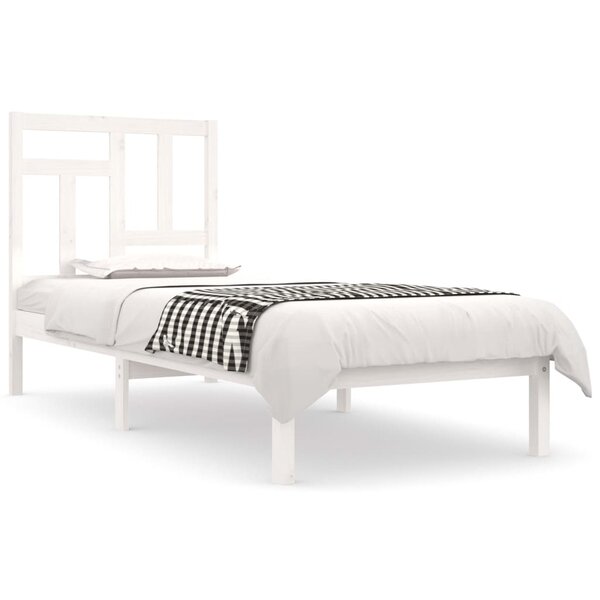 vidaXL Cadre de lit sans matelas blanc 90x200 cm bois de pin massif