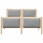 vidaXL Cadre de lit avec tête de lit Marron et gris clair 140 x 190 cm