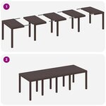 vidaXL Table de jardin pour repas Marron 250 x 100 x 73 cm polyrotin