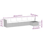 vidaXL Salon de jardin 4 Pièces avec coussins Résine tressée Marron