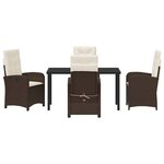 vidaXL Ensemble de salle à manger pour jardin 5 Pièces Marron polyrotin