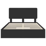 vidaXL Lit de Rangement Noir 150 x 200 cm Bois d'ingénierie