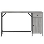 Bureau table poste de travail meuble d'ordinateur informatique étude d'ordinateur sonoma 131 x 48 x 75 cm bois d’ingénierie gris 02_0023763