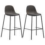vidaXL Chaises de bar lot de 2 gris foncé tissu