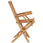 Vidaxl chaises pliables de jardin 2 pièces bois de teck solide