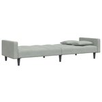 vidaXL Canapé-lit à 2 places avec repose-pied gris clair velours