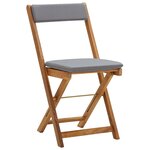 vidaXL Ensemble de bistro pliable 3 Pièces et coussins bois acacia solide