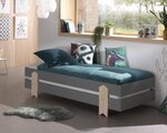 3 Lits Modulo Arrow Gris Empilables 90x200 L 203 6 x Lg 93 8 x H 27 5 cm