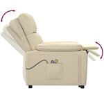 vidaXL Fauteuil électrique de massage Crème Tissu