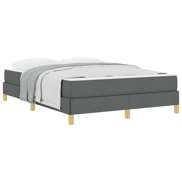 vidaXL Lit à ressorts avec matelas Gris foncé 160 x 200 cm tissu