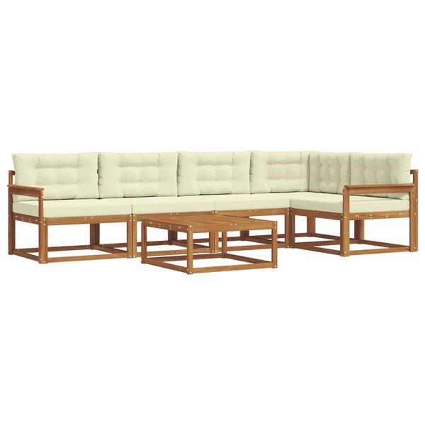 vidaXL Ensemble de canapés d'extérieur 6 pc Naturel et Crème