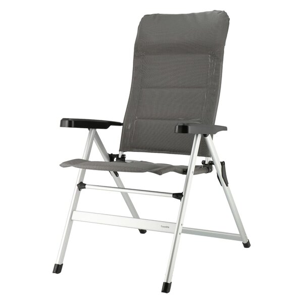 Travellife Chaise de camping pliable de luxe Ancona Comfort Gris foncé