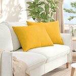 vidaXL Coussins de canapé 2 Pièces Jaune clair 70 x 50 cm