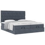 VidaXL Cadre de lit ottoman avec matelas gris foncé 180x200cm velours