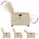 vidaXL Fauteuil inclinable de massage électrique crème tissu
