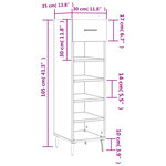 vidaXL Armoire à chaussures noir 30x35x105 cm bois d'ingénierie