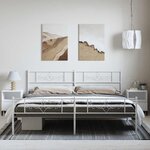 vidaXL Cadre de lit métal sans matelas et pied de lit blanc 183x213 cm