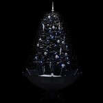 vidaXL Arbre de Noël neigeux avec base de parapluie Noir 170 cm PVC