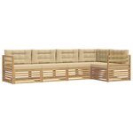 vidaXL Ensemble de canapés d'extérieur 5 Pièces Blanc et Beige Polyester