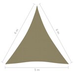 Vidaxl voile de parasol tissu oxford triangulaire 5x6x6 m beige
