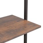 vidaXL Étagère inclinée à 3 niveaux Marron foncé et noir 64x35x120 5cm