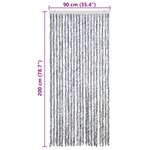 vidaXL Moustiquaire Blanc et gris 90x200 cm Chenille