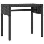 vidaXL Chaise longue avec auvent et table noir résine tressée