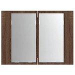 vidaXL Armoire à miroir LED Chêne marron 60x12x45 cm Bois d'ingénierie