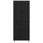 vidaXL Haut Armoire 2 Pièces Chêne noir Bois Aggloméré et Verre
