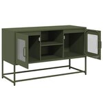 vidaXL Meuble TV vert olive 100 5x39x60 5 cm acier