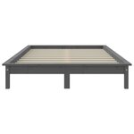 vidaXL Cadre de lit sans matelas gris bois massif