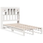 vidaXL Lit bibliothèque sans matelas blanc 75x190cm bois de pin massif