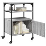 vidaXL Support d'imprimante à 3 niveaux sonoma gris 50x40x76 cm